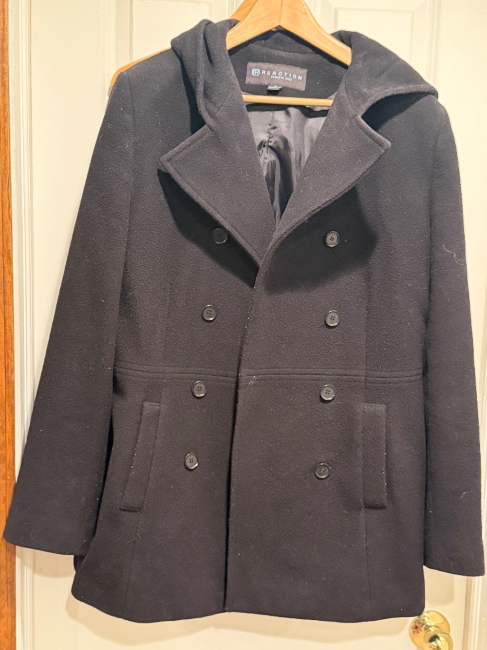 Wool black peacoat